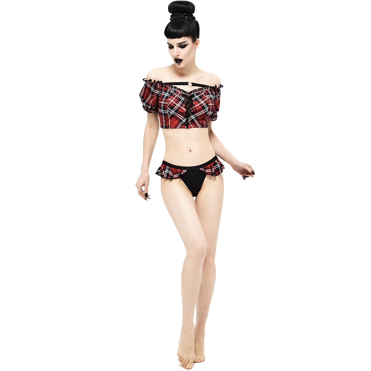 Haut De Bikini 'Scotish' En Tartan Rouge 13 Haut De Bikini 'Scotish' En Tartan Rouge – Image 11