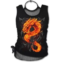 Haut Sans Manches 'Fire Dragon' Noir