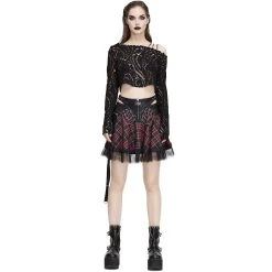 Jupe 'Punk Lace Up' En Tartan Et Simili Cuir -Magasin De Mode jupe punk lace up en tartan et simili cuir 6