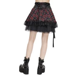 Jupe 'Punk Lace Up' En Tartan Et Simili Cuir -Magasin De Mode jupe punk lace up en tartan et simili cuir 9