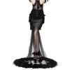 Jupe SirĂšne 'Black Feathers' Noire 1 Jupe SirĂšne 'Black Feathers' Noire -Magasin De Mode jupe sirene black feathers noire