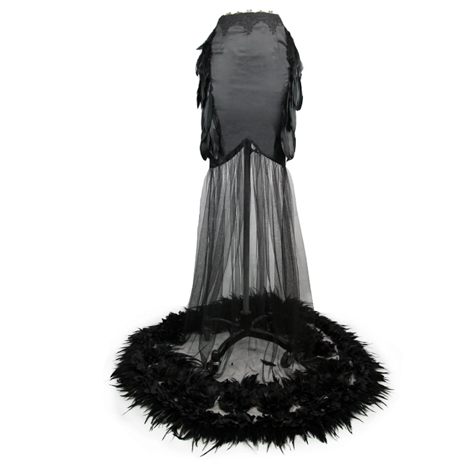 Jupe Sirène 'Black Feathers' Noire 10 Jupe Sirène 'Black Feathers' Noire – Image 8