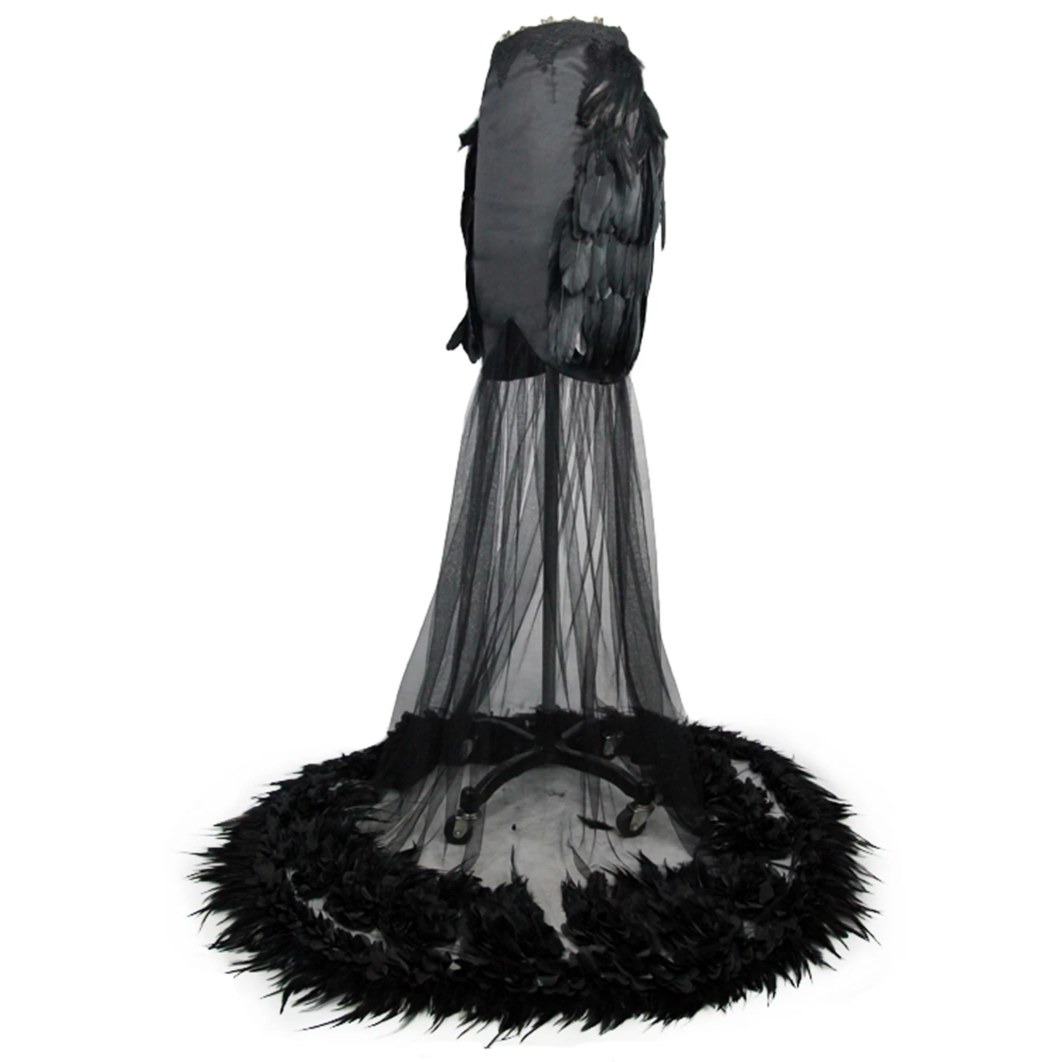 Jupe Sirène 'Black Feathers' Noire 12 Jupe Sirène 'Black Feathers' Noire – Image 10