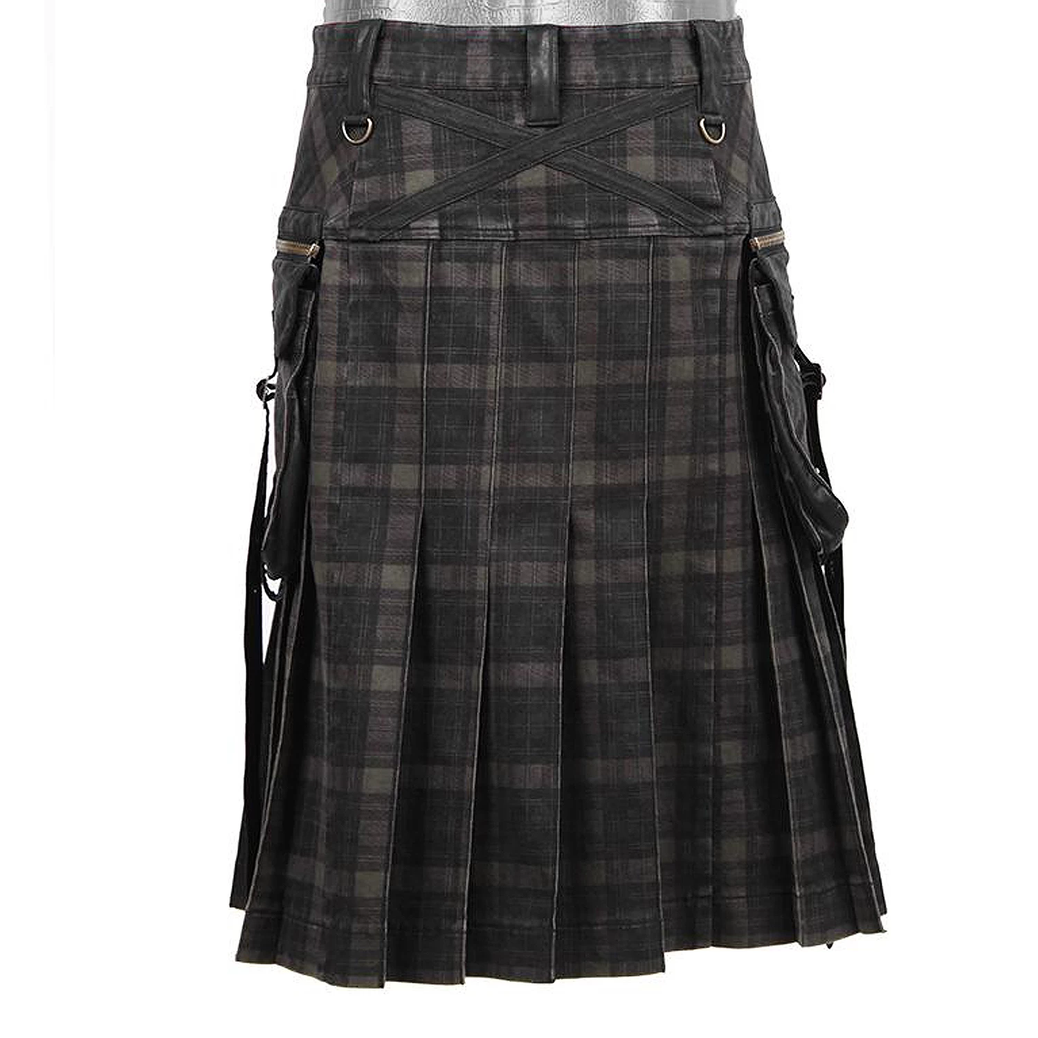 Kilt 'Bersek' En Tartan à Carreaux Marrons Et Noirs 14 Kilt 'Bersek' En Tartan à Carreaux Marrons Et Noirs – Image 12