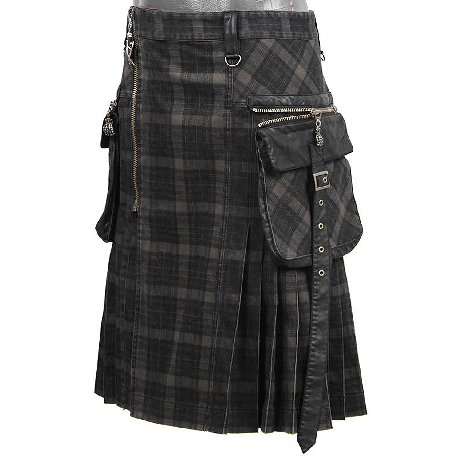 Kilt 'Bersek' En Tartan à Carreaux Marrons Et Noirs 16 Kilt 'Bersek' En Tartan à Carreaux Marrons Et Noirs – Image 14