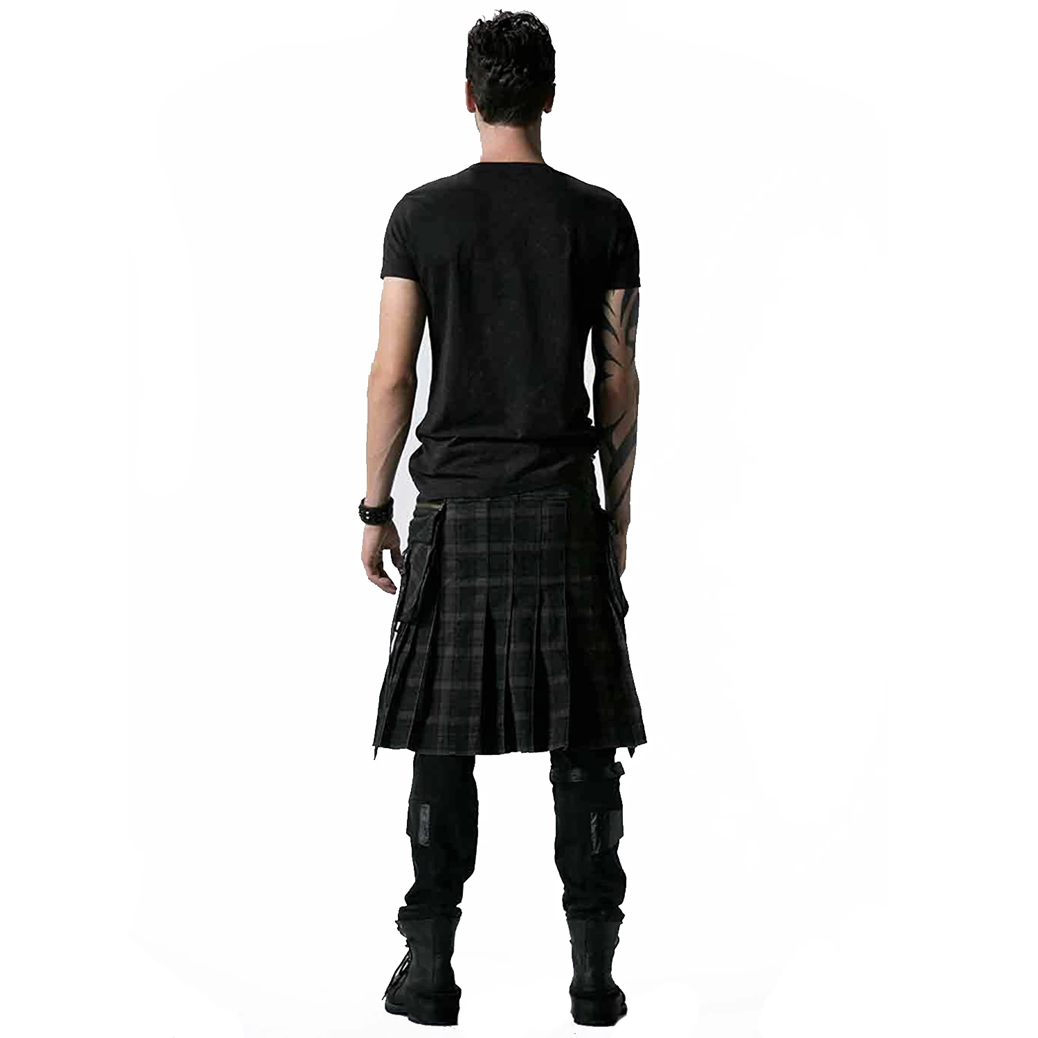 Kilt 'Bersek' En Tartan à Carreaux Marrons Et Noirs 8 Kilt 'Bersek' En Tartan à Carreaux Marrons Et Noirs – Image 6