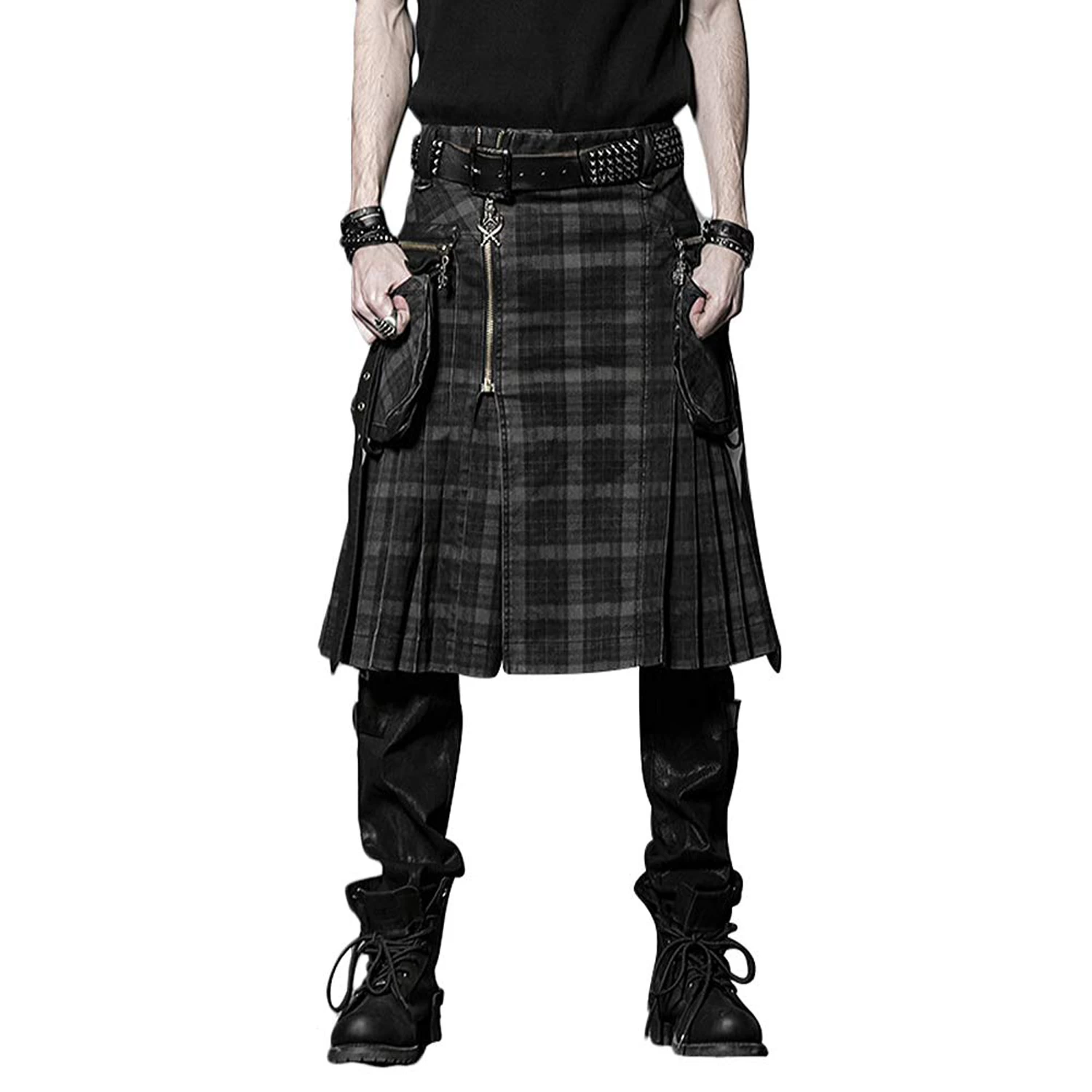 Kilt 'Bersek' En Tartan à Carreaux Marrons Et Noirs 10 Kilt 'Bersek' En Tartan à Carreaux Marrons Et Noirs – Image 8