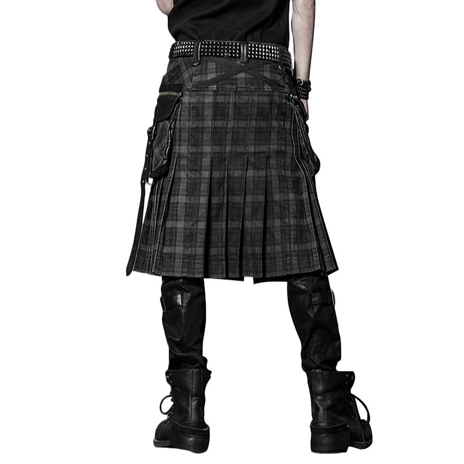 Kilt 'Bersek' En Tartan à Carreaux Marrons Et Noirs 11 Kilt 'Bersek' En Tartan à Carreaux Marrons Et Noirs – Image 9