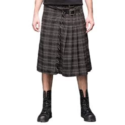 Kilt Epais En Tartan Gris