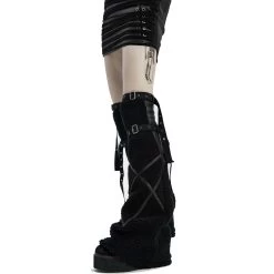 Leg Warmers 'Draconia' Noirs 21 Leg Warmers 'Draconia' Noirs -Magasin De Mode leg warmers draconia noirs 6