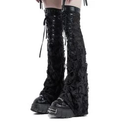 Leg Warmers 'Punk Decadent' Noirs -Magasin De Mode leg warmers punk decadent noirs 9
