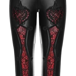 Leggings 'Soiree Gothic' Noir Et Rouge -Magasin De Mode leggings soiree gothic noir et rouge 11
