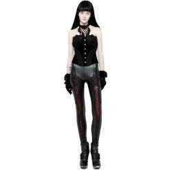 Leggings 'Soiree Gothic' Noir Et Rouge -Magasin De Mode leggings soiree gothic noir et rouge 3