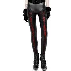 Leggings 'Soiree Gothic' Noir Et Rouge -Magasin De Mode leggings soiree gothic noir et rouge 5