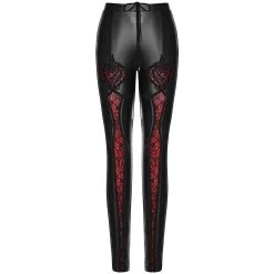 Leggings 'Soiree Gothic' Noir Et Rouge -Magasin De Mode leggings soiree gothic noir et rouge 8