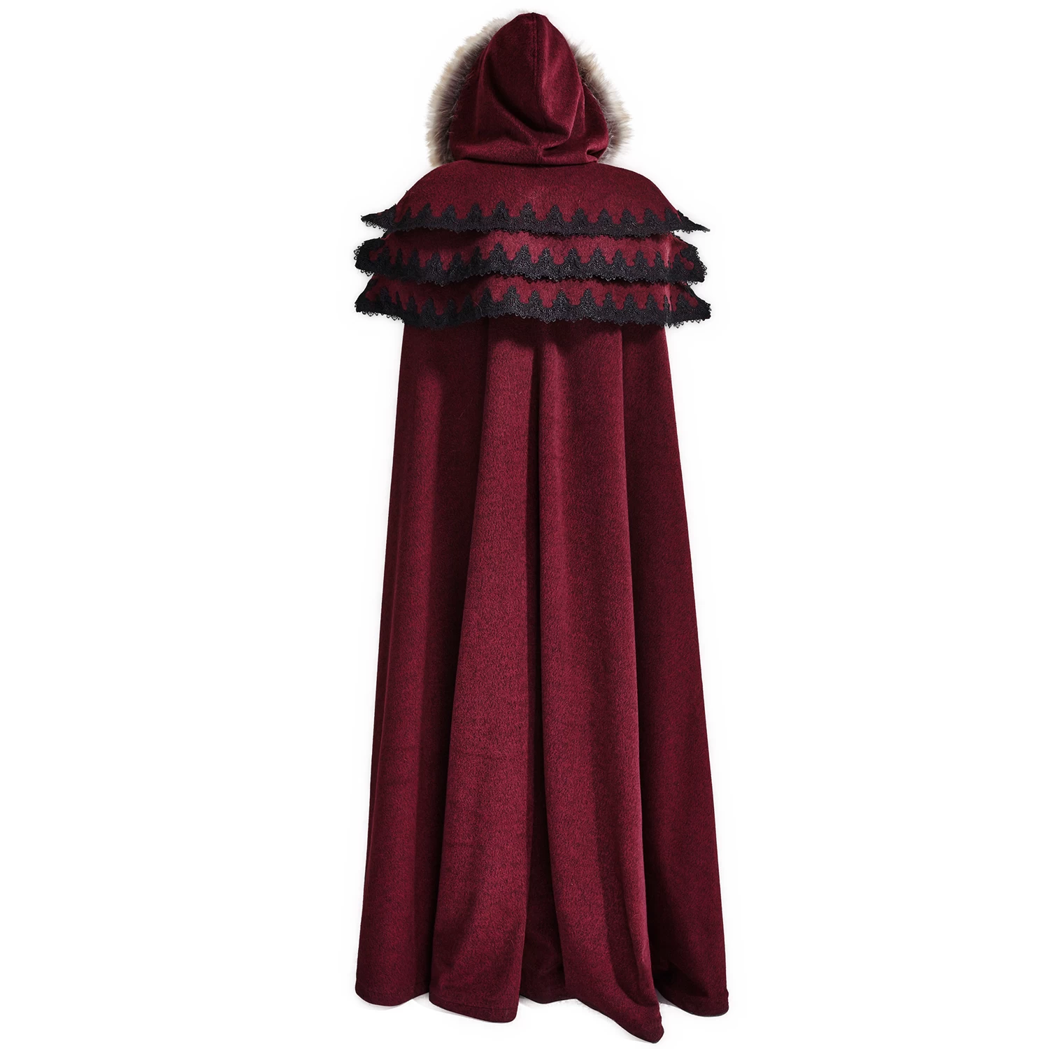 Longue Cape Pour Femmes 'Foxa' Rouge 5 Longue Cape Pour Femmes 'Foxa' Rouge – Image 3