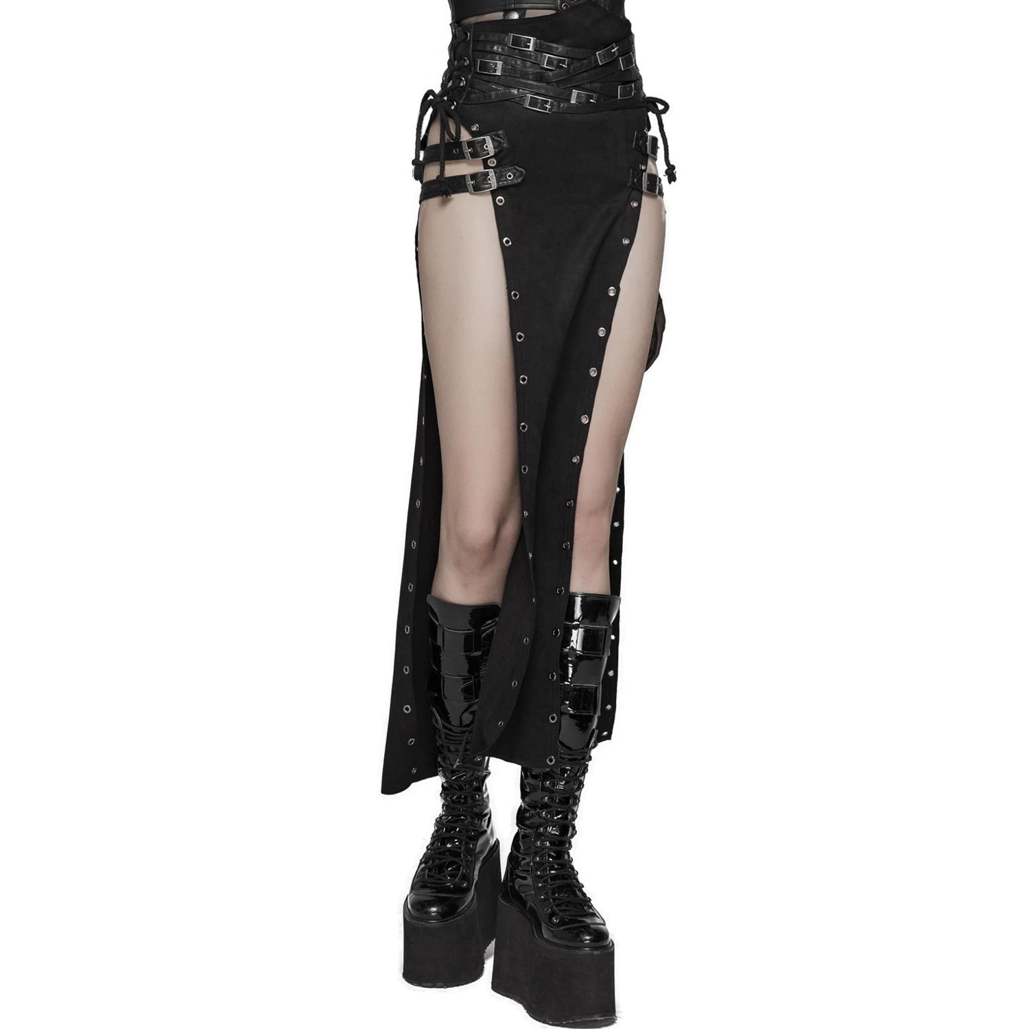 Longue Jupe 'Katana' Noire 11 Longue Jupe 'Katana' Noire – Image 9