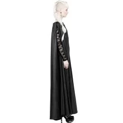 Longue Robe Cape Gothique 'Nightspell' Noire -Magasin De Mode longue robe cape gothique nightspell noire 3