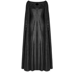 Longue Robe Cape Gothique 'Nightspell' Noire -Magasin De Mode longue robe cape gothique nightspell noire 5