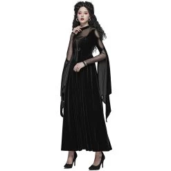 Longue Robe Gothique 'Princessa' Noire 18 Longue Robe Gothique 'Princessa' Noire -Magasin De Mode longue robe gothique princessa noire 3
