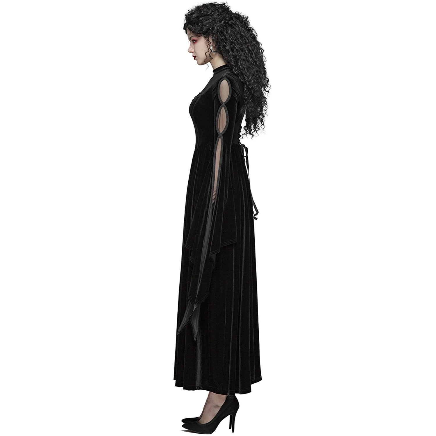 Longue Robe Gothique 'Princessa' Noire 7 Longue Robe Gothique 'Princessa' Noire â Image 5