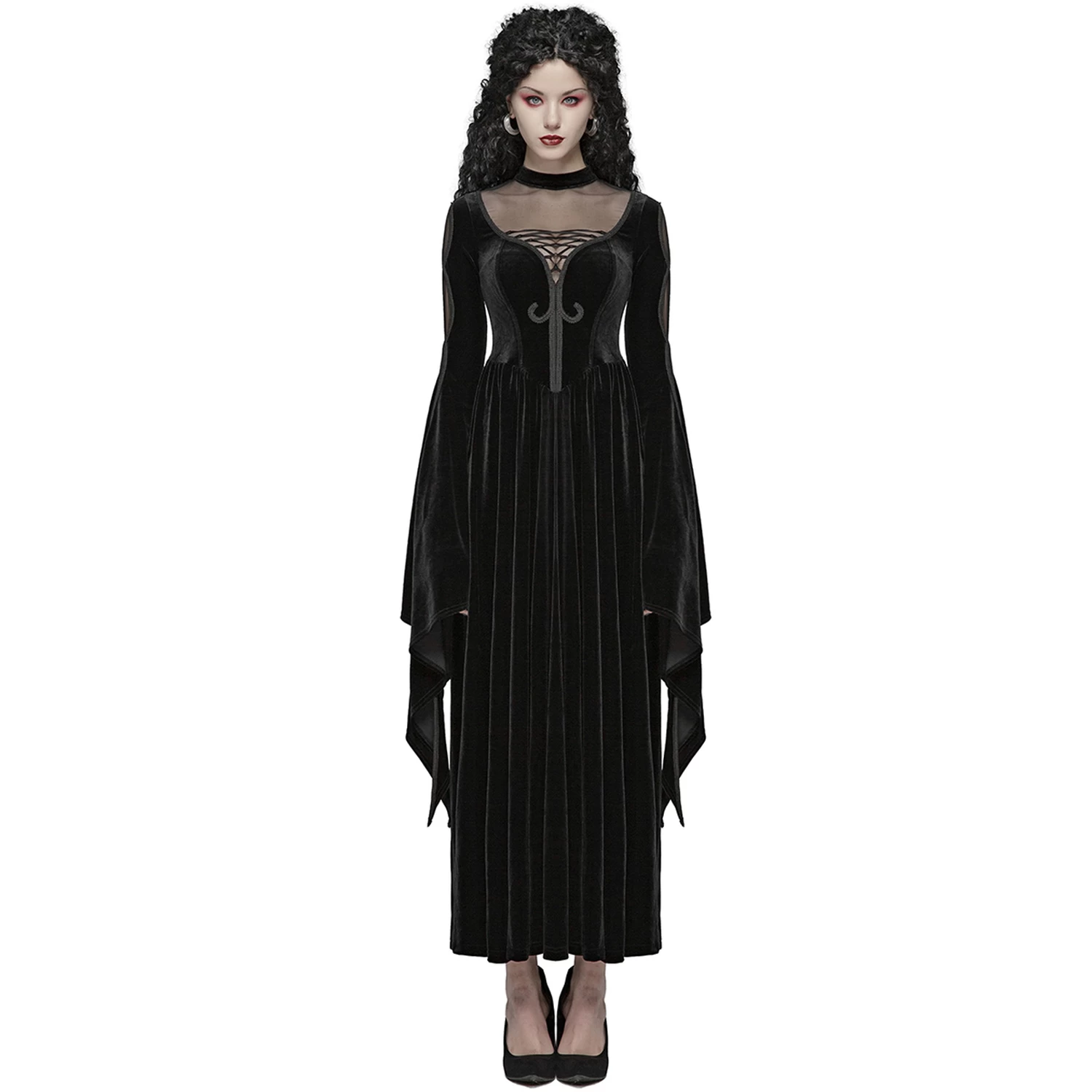 Longue Robe Gothique 'Princessa' Noire 8 Longue Robe Gothique 'Princessa' Noire â Image 6