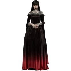 Longue Robe 'Orphelia' Noire Et Rouge -Magasin De Mode longue robe orphelia noire et rouge 4