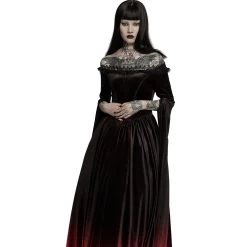 Longue Robe 'Orphelia' Noire Et Rouge -Magasin De Mode longue robe orphelia noire et rouge 5