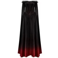 Longue Robe 'Orphelia' Noire Et Rouge -Magasin De Mode longue robe orphelia noire et rouge 6