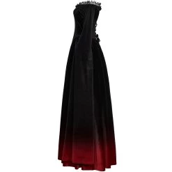 Longue Robe 'Orphelia' Noire Et Rouge -Magasin De Mode longue robe orphelia noire et rouge 8