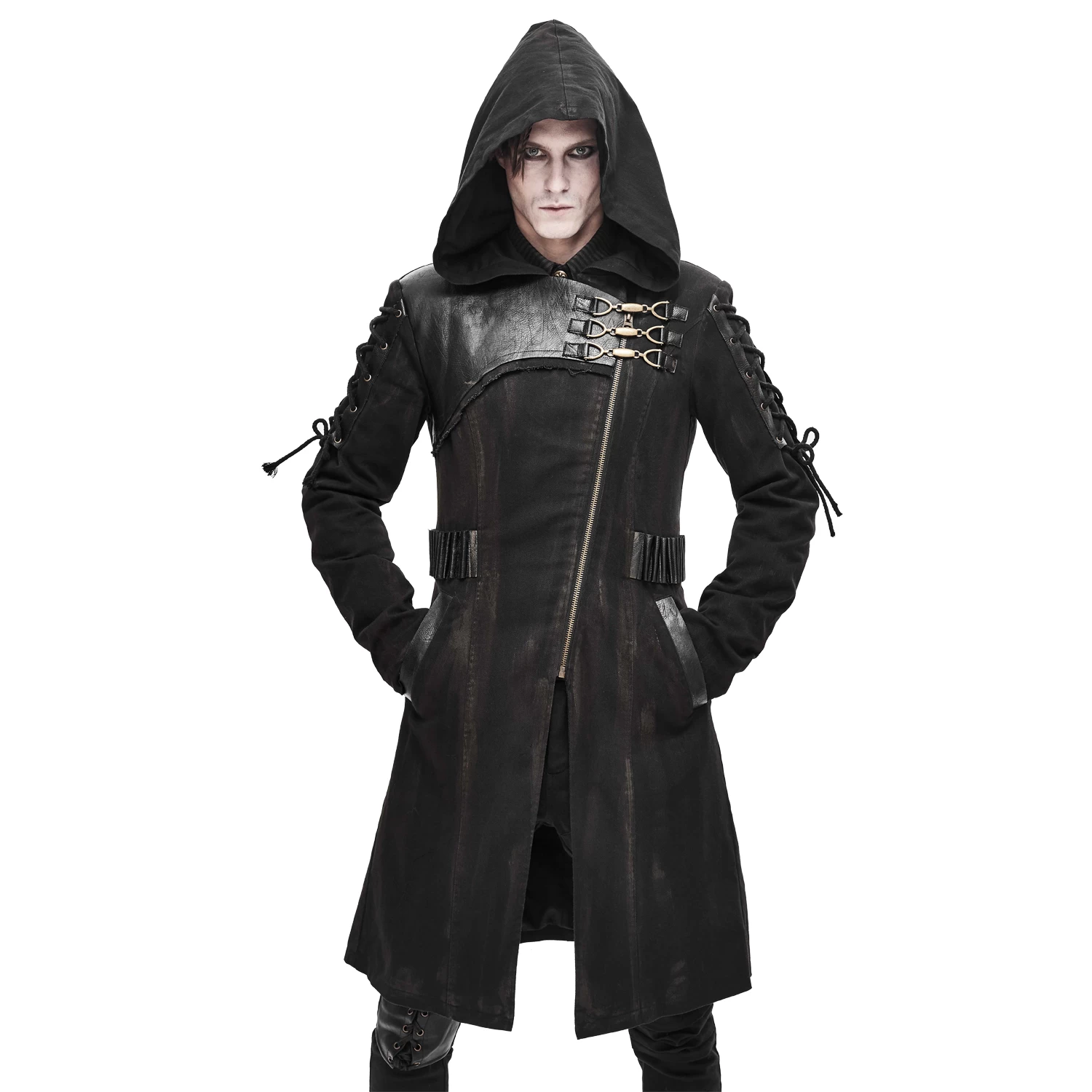 Longue Veste à Capuche 'Creed' Noire 4 Longue Veste à Capuche 'Creed' Noire – Image 2