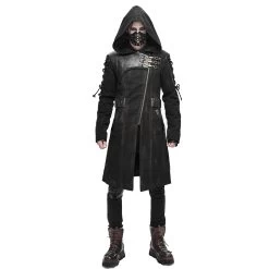 Longue Veste à Capuche 'Creed' Noire 21 Longue Veste à Capuche 'Creed' Noire -Magasin De Mode longue veste a capuche creed noire 4