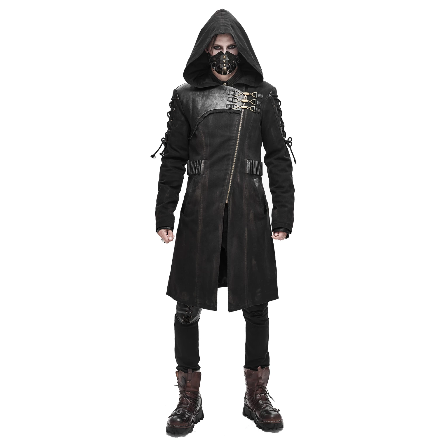 Longue Veste à Capuche 'Creed' Noire 7 Longue Veste à Capuche 'Creed' Noire – Image 5