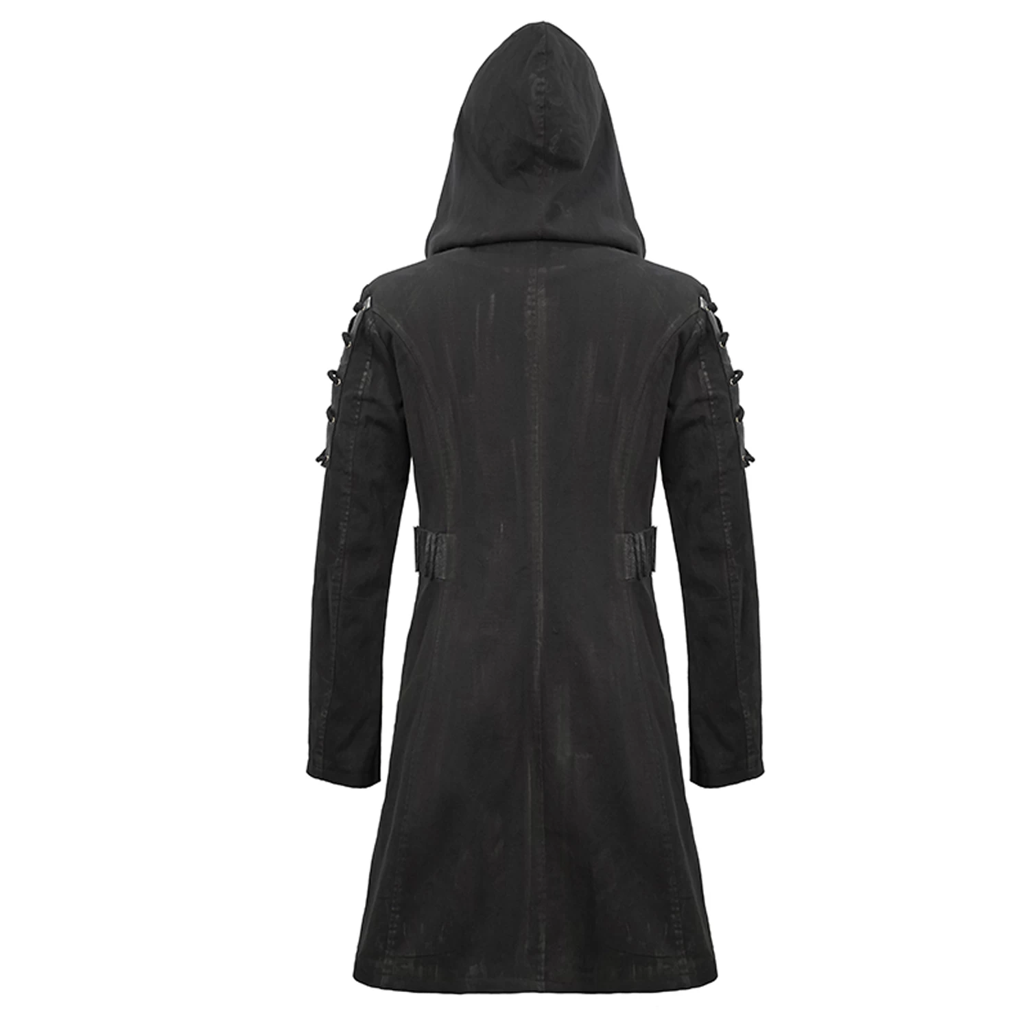 Longue Veste à Capuche 'Creed' Noire 11 Longue Veste à Capuche 'Creed' Noire – Image 9