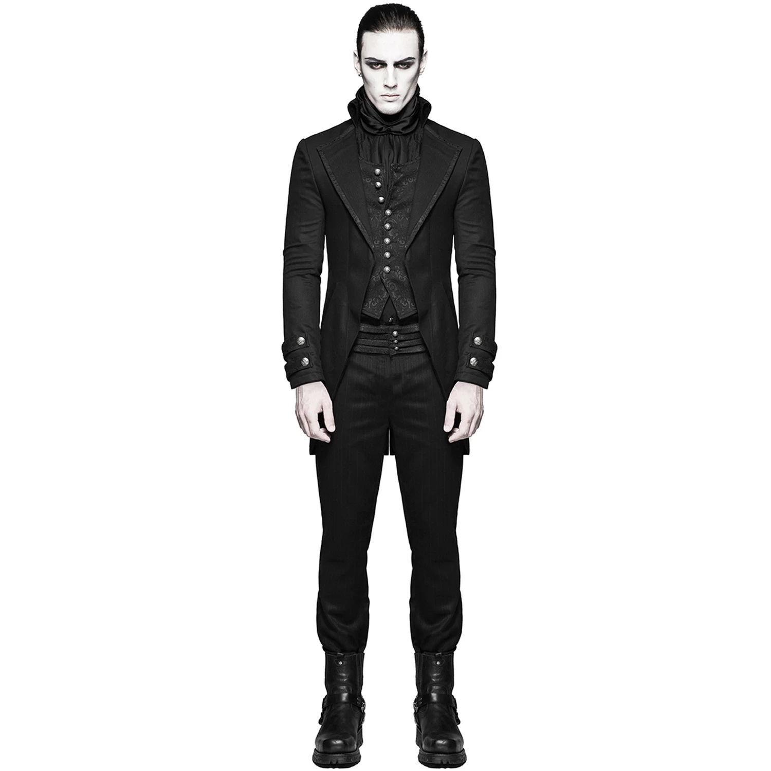 Longue Veste 'Black Cardinal' En Brocart Noir 4 Longue Veste 'Black Cardinal' En Brocart Noir – Image 2