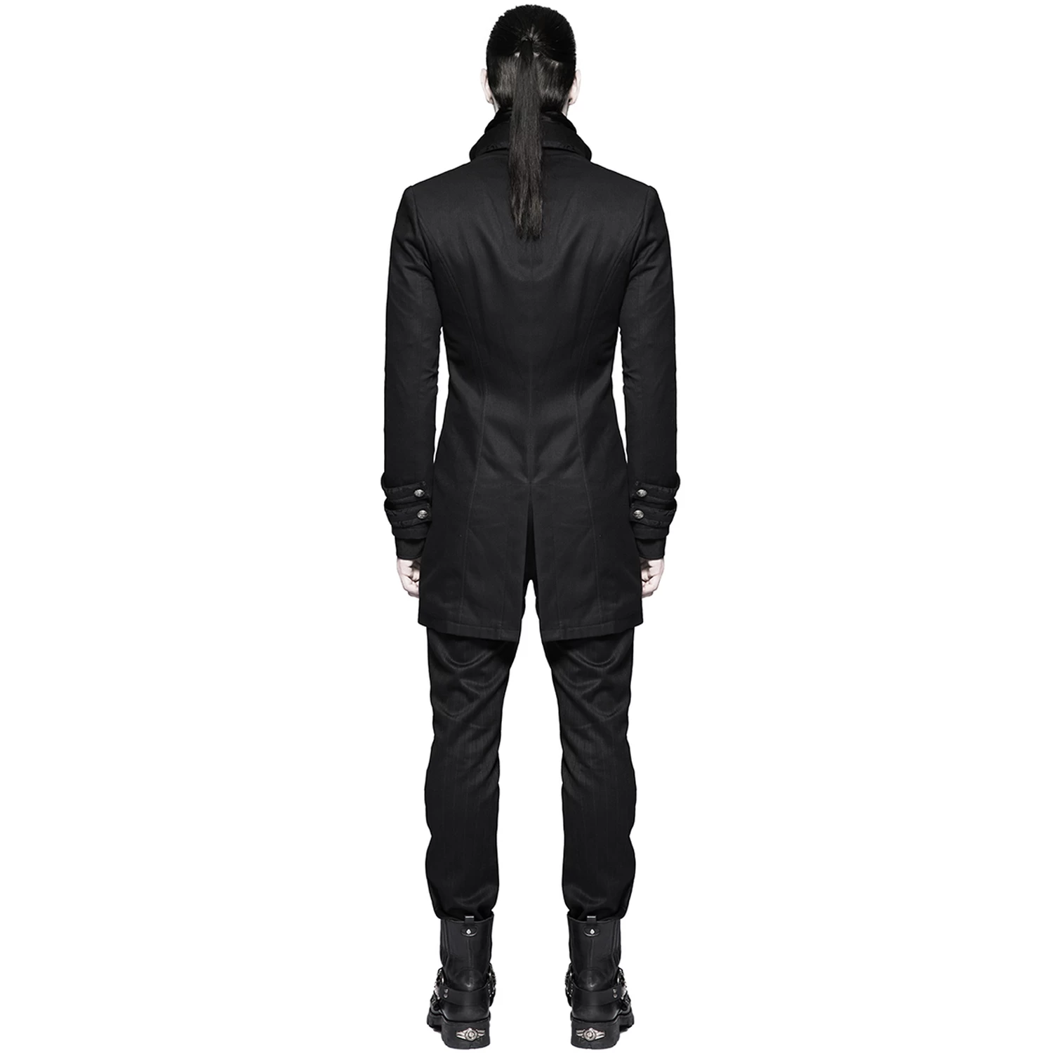 Longue Veste 'Black Cardinal' En Brocart Noir 5 Longue Veste 'Black Cardinal' En Brocart Noir – Image 3