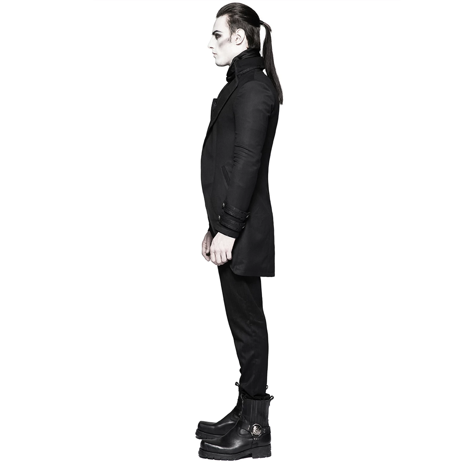 Longue Veste 'Black Cardinal' En Brocart Noir 6 Longue Veste 'Black Cardinal' En Brocart Noir – Image 4
