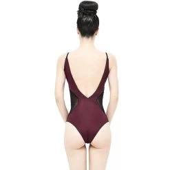 Maillot De Bain 'Hand-Cranked' Bordeaux Et Noir -Magasin De Mode maillot de bain hand cranked bordeaux et noir 2