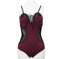 Maillot De Bain 'Hand-Cranked' Bordeaux Et Noir