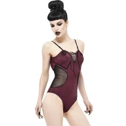 Maillot De Bain 'Hand-Cranked' Bordeaux Et Noir -Magasin De Mode maillot de bain hand cranked bordeaux et noir 3