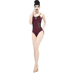 Maillot De Bain 'Hand-Cranked' Bordeaux Et Noir -Magasin De Mode maillot de bain hand cranked bordeaux et noir 5