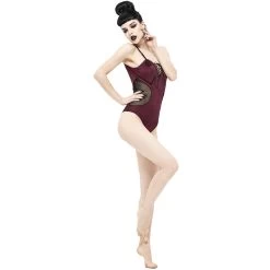 Maillot De Bain 'Hand-Cranked' Bordeaux Et Noir -Magasin De Mode maillot de bain hand cranked bordeaux et noir 8