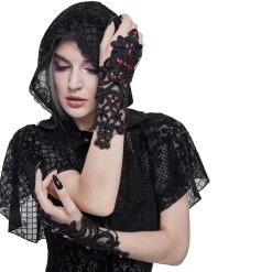 Manchettes Gothiques 'Flower Shaped' Noires 18 Manchettes Gothiques 'Flower Shaped' Noires -Magasin De Mode manchettes gothiques flower shaped noires 21