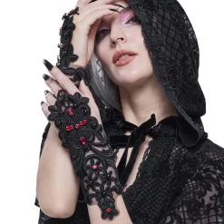 Manchettes Gothiques 'Flower Shaped' Noires 19 Manchettes Gothiques 'Flower Shaped' Noires -Magasin De Mode manchettes gothiques flower shaped noires 22