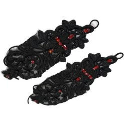 Manchettes Gothiques 'Flower Shaped' Noires 22 Manchettes Gothiques 'Flower Shaped' Noires -Magasin De Mode manchettes gothiques flower shaped noires 25