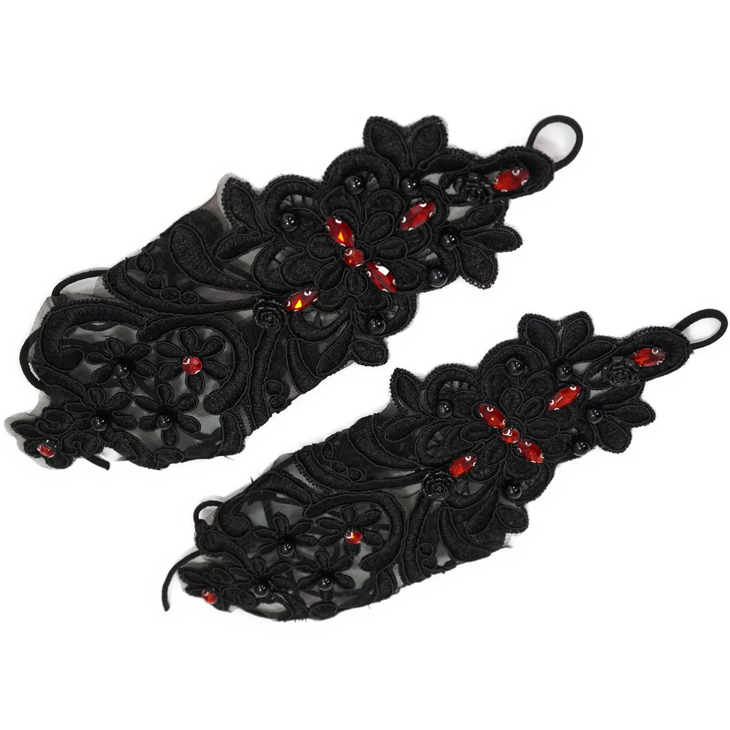 Manchettes Gothiques 'Flower Shaped' Noires 11 Manchettes Gothiques 'Flower Shaped' Noires â Image 9