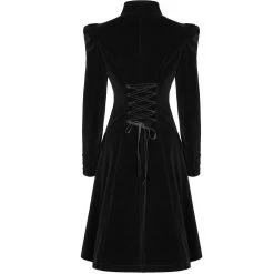 Manteau Mi-Long 'Dark Doll' En Velours Noir 32 Manteau Mi-Long 'Dark Doll' En Velours Noir -Magasin De Mode manteau mi long dark doll en velours noir 11