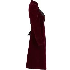 Manteau Mi-Long 'Dark Doll' En Velours Rouge -Magasin De Mode manteau mi long dark doll en velours rouge 12
