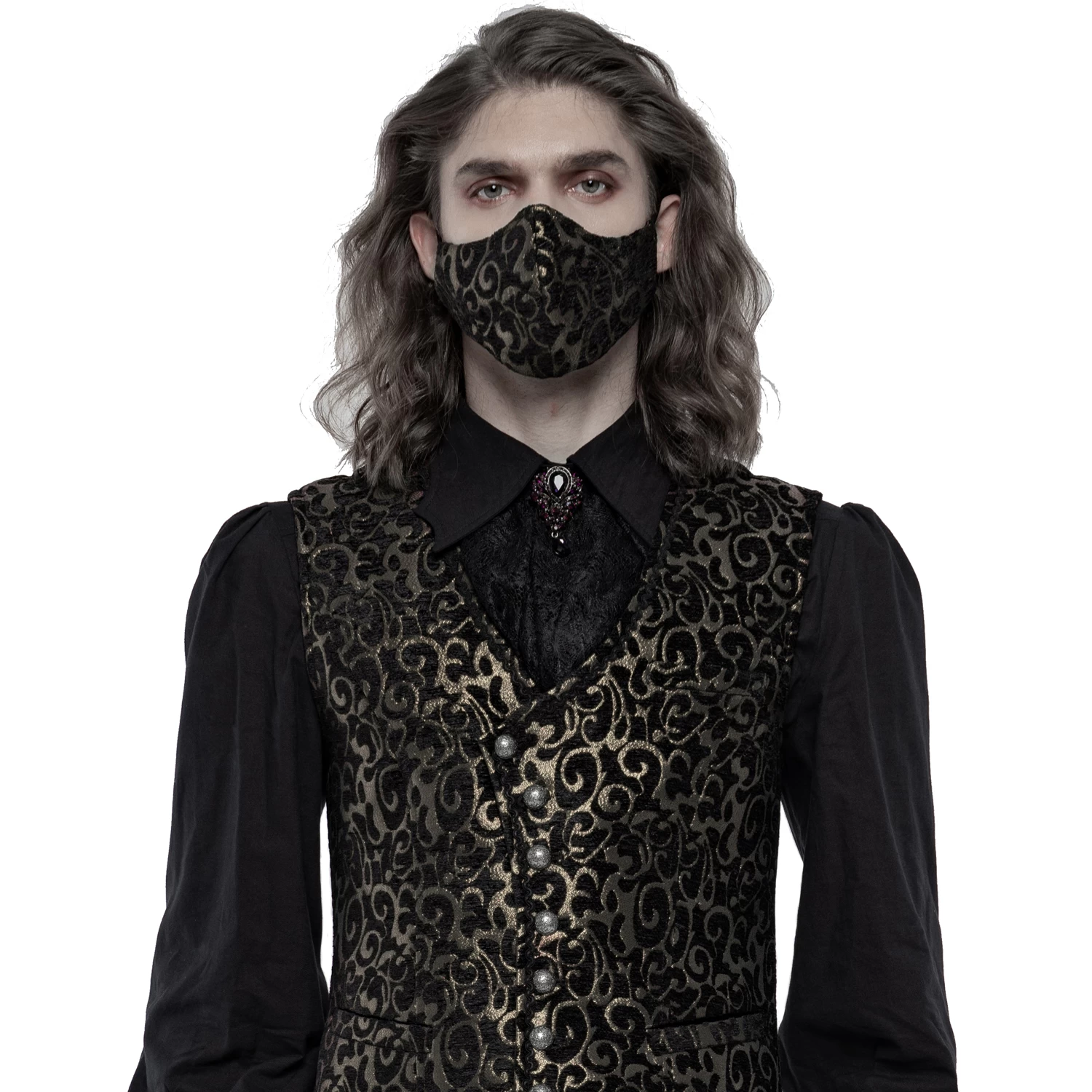 Masque 'Alchemist' En Jacquard Noir Et Or 5 Masque 'Alchemist' En Jacquard Noir Et Or – Image 3