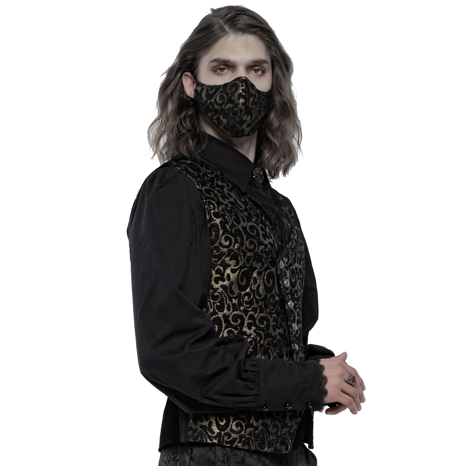 Masque 'Alchemist' En Jacquard Noir Et Or 6 Masque 'Alchemist' En Jacquard Noir Et Or – Image 4